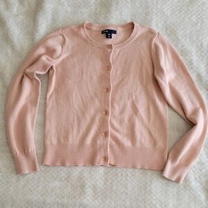 GAP Girl's Blush Soft Pink Cardigan With Gem-like Buttons